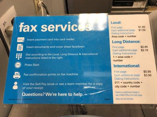 Fax pricing