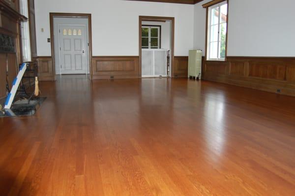 Refinish and custom stain on  Red Oak - This Floor is 80 years old!