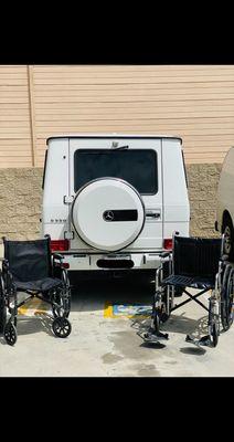 Wheel chairs I rented after hurting my leg.