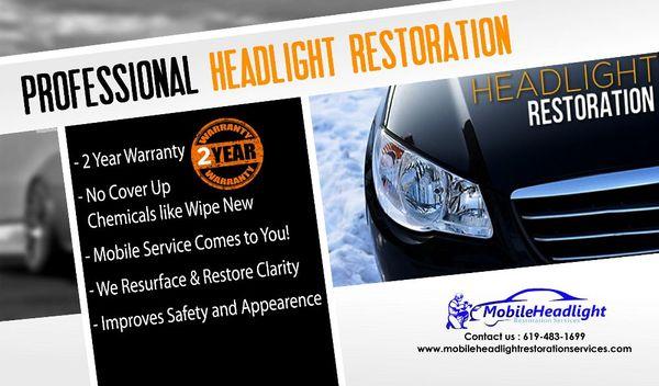 Professional Headlight Restoration in San Diego.