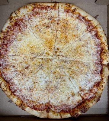 16" Cheese pizza, with extra cheese  Delicious