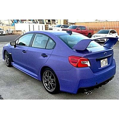 Purple Wrap on a Subaru