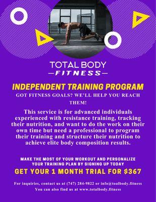 INDEPENDENT TRAINING PROGRAMS