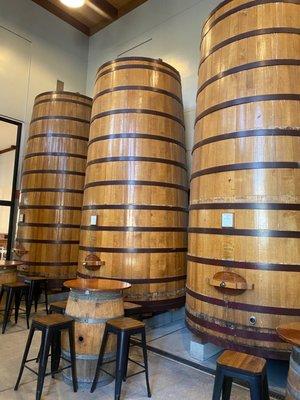 Wine barrels at Clos Pegase