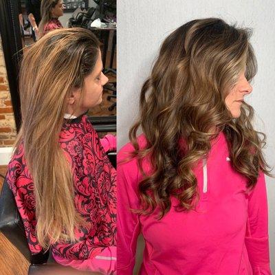 Before and after color back with baby highlights