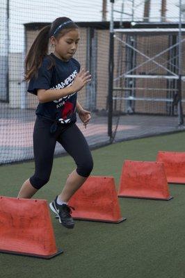 Increasing footwork coordination and speed with young soccer athletes!