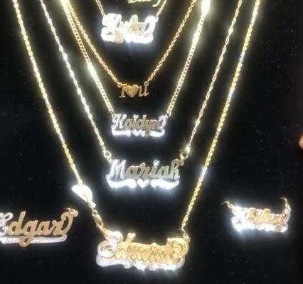 Assorted name plates available in 14k / 10k/ silver