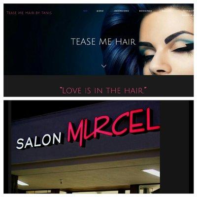 Website page & salon sign