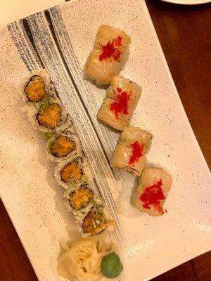 Sexy Scallop Roll, Yellowtail Scallion.