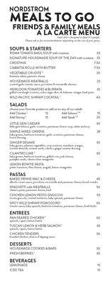 Nordstrom Meals To Go
A La Carte Menu