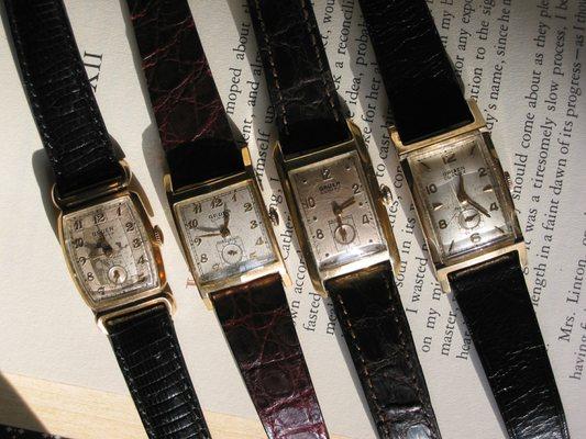 Vintage Gruen Curvex watches repaired by Friendly Watch Repair.