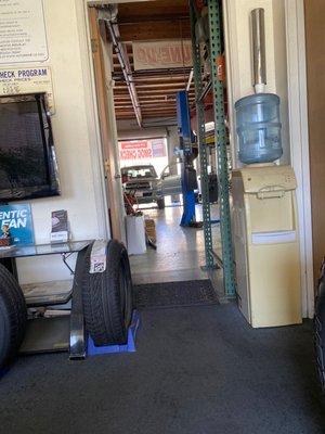 Waiting area into garage