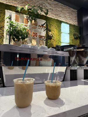 Small and large iced coffees