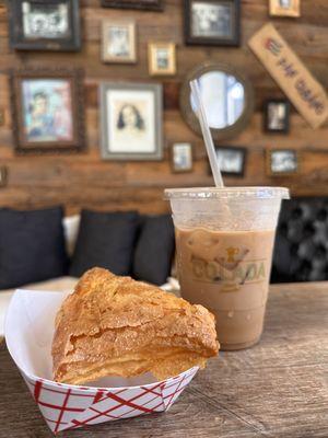 Guava and cheese pastry, coffee