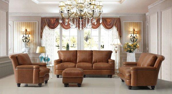 Top Grain Leather Sofa Set, proudly made in U.S.