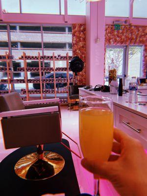 Mimosas while you get your hair done!