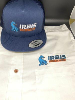 Custom embroidered hats and work shirts