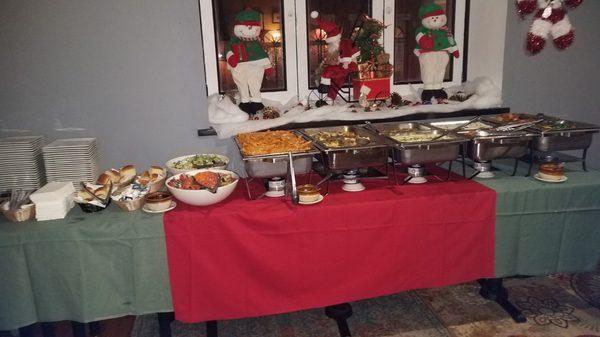 Nice buffet for our holiday party