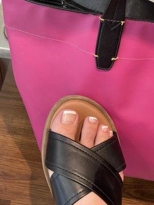 Classic French pedicure