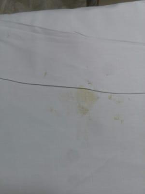 Nice job CMC! Went into my room in the ER and noticed this nice stain on the bed. Crippling back pain? Sit in a plastic chair!