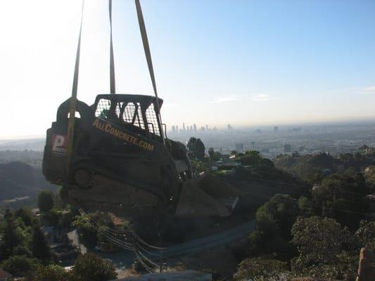 Bobcat Service Grading Demolition Limited access Hillside Contractor Los Angeles Concrete Contractor ALLConcrete.com