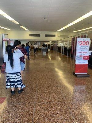 Long lines inside BofA, so much for customer service!