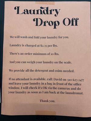 Laundry Drop Off Service