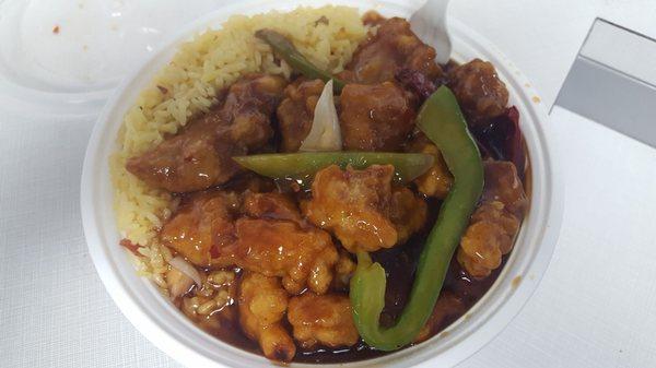 General Tso's chicken combo.