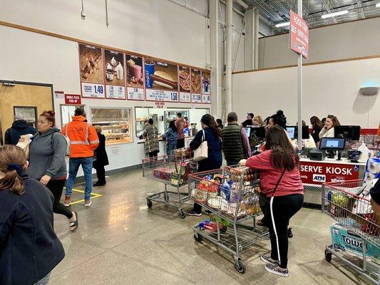 Busy at the food line.