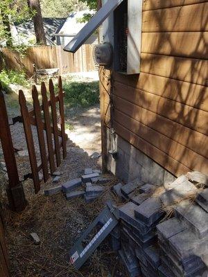 Gate and electrical box left open