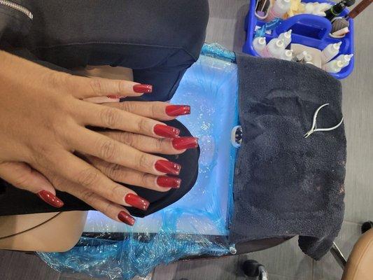 Gel full set and now it's time for a pedicure. I love the Expo Nail Spa. It's clean and exquisite.  Come see Chris