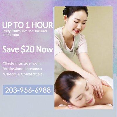 Save $20 Now(up to 1 hour) _ Valid Every THURSDAY until the end of the year