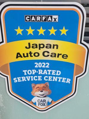 Carfax 2022 top-rated service center