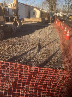 Underground storage tank removal, ready for paving