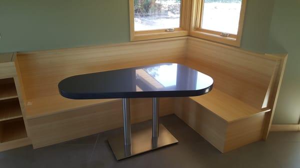 Built-in eating area in Kitchen remodel.