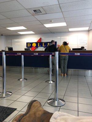 The counter of the car rental