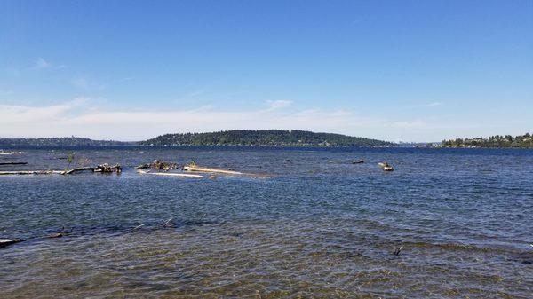 Southern End of Lake Washington - Mercer Island in front, Seattle to the left, Bellevue on the right