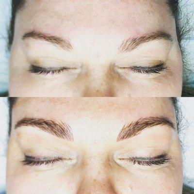 Microblading Before and immediately after