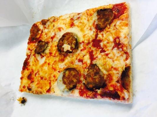 Sausage pizza - Sicilian style thick pan pizza