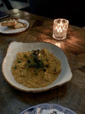 Valentine's prix fixe.  2nd course.  Lobster risotto. Very good.