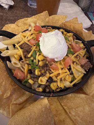 Fiesta Mac. Like a taco salad, but instead of stupid lettuce it's macaroni and cheese.