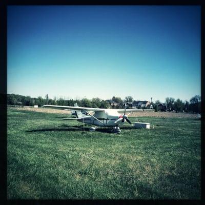 One of the plane on the field