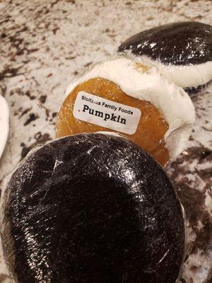 Pumpkin and chocolate whoopie pies