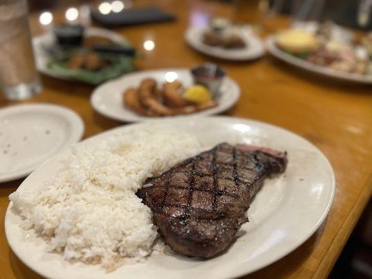 New York Steak Double Rice, Fried Shrimp