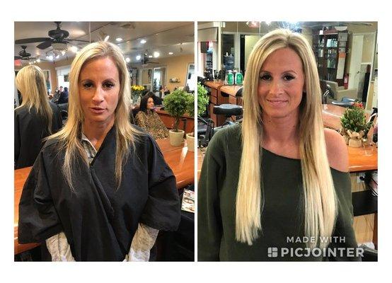 before and after Extentions  by Peggy