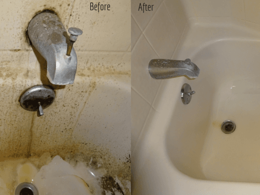 Removal of mildew and hard water stains.