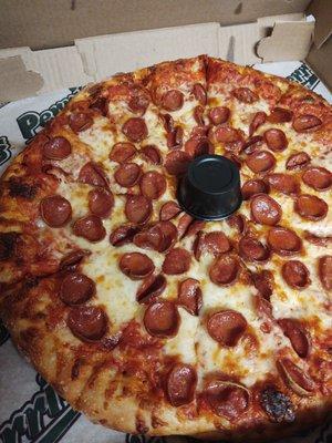 Classic cup'n char pepperoni pizza. Yum!