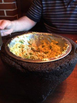 Homemade guacamole made at our table.