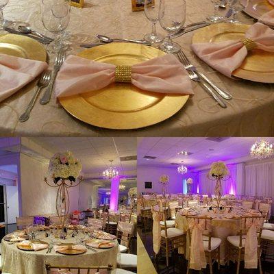 Elegant #blush and #gold decor for a ballerina theme quinceañera