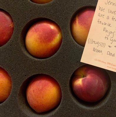 Burg's Corner peaches made the perfect Birthday gift.   TXWA